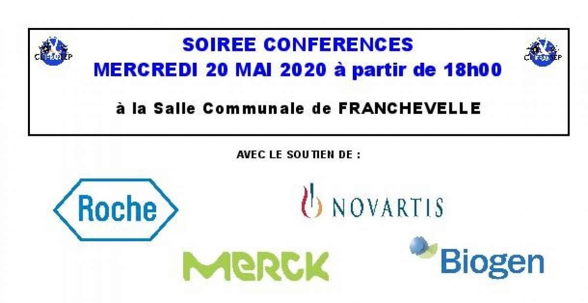 Annulation - Soirée Conférences 20 MAI 2020