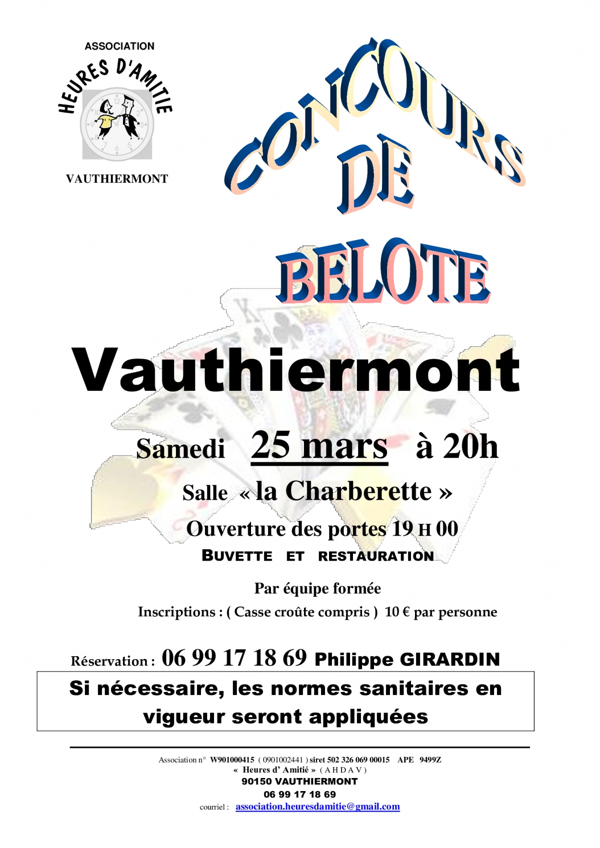 Concours de belotte avec l&#039;association Heures d&#039;Amitié de Vauthiermont
