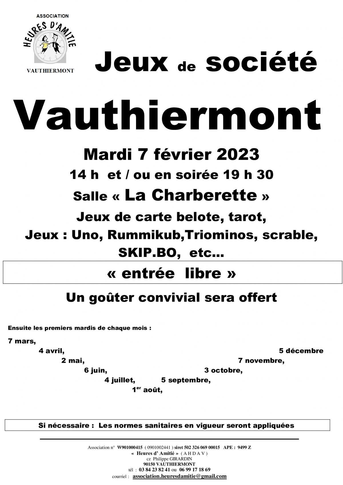 Jeux de société avec l&#039;association d&#039;Amitié de Vauthiermont